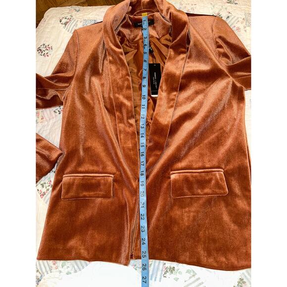 NWT SLOUCHY SLIM CUT VELVET SHAWL COLLAR BLAZER JACKET M - Picture 7 of 8